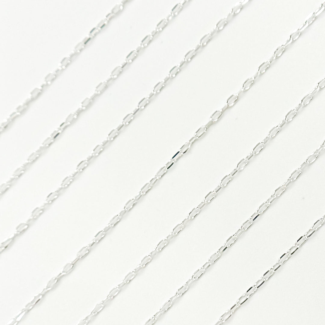 V179SS. Sterling Silver Diamond Cut Paperclip Link Chain