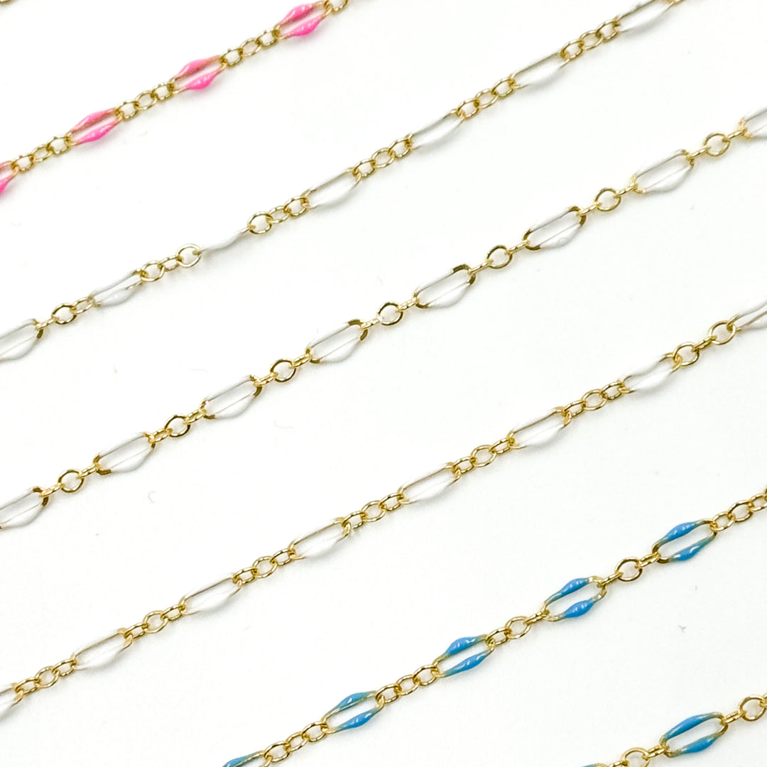 70/1003FGF. 14k Gold Filled Enamel Flat Marina Chain
