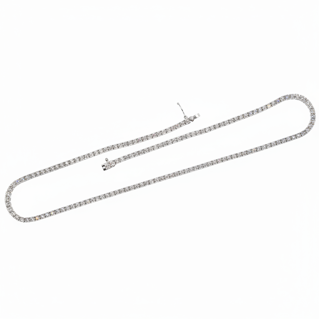 NFR71363. 14K Solid Gold Diamond Tennis Necklace