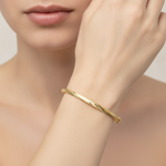 Load image into Gallery viewer, Bangle18. 14K Solid Gold Matte Textured Bangle