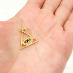 Load image into Gallery viewer, DC037. Diamond Sterling Silver Triangle Eye Pendant with Gemstone
