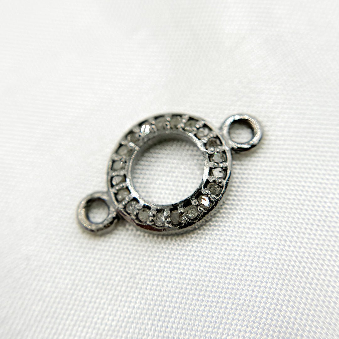 DC878. Diamond & Sterling Silver Round Connector