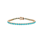 Load image into Gallery viewer, BFZ61278TQ. 14K Solid Gold Turquoise Bracelet