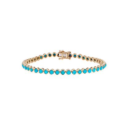 BFZ61278TQ. 14K Solid Gold Turquoise Bracelet