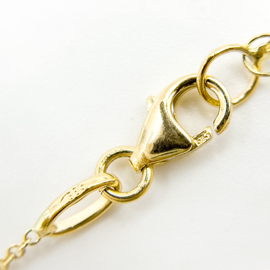 NK/BR4900. 14k Solid Yellow Gold Bars Link Necklace