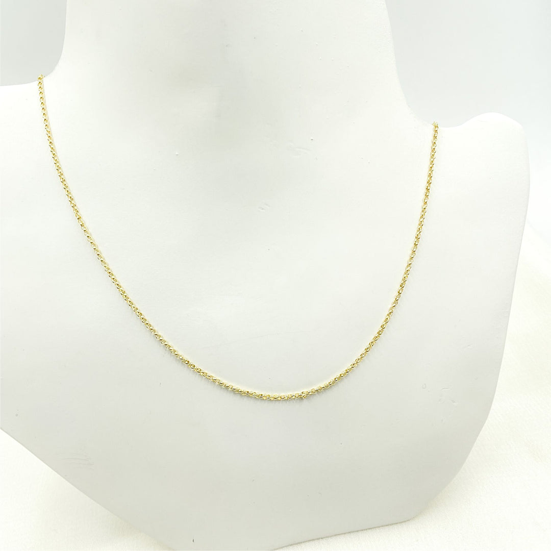 030BETLG. 14K Solid Yellow Gold Rolo Chain