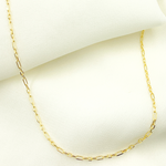 Load image into Gallery viewer, 14K Solid Gold Paperclip Long &amp; Short Link Necklace. 06014558FD
