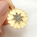 Load image into Gallery viewer, DP775. Diamond Sterling Silver Round Flower Pendant
