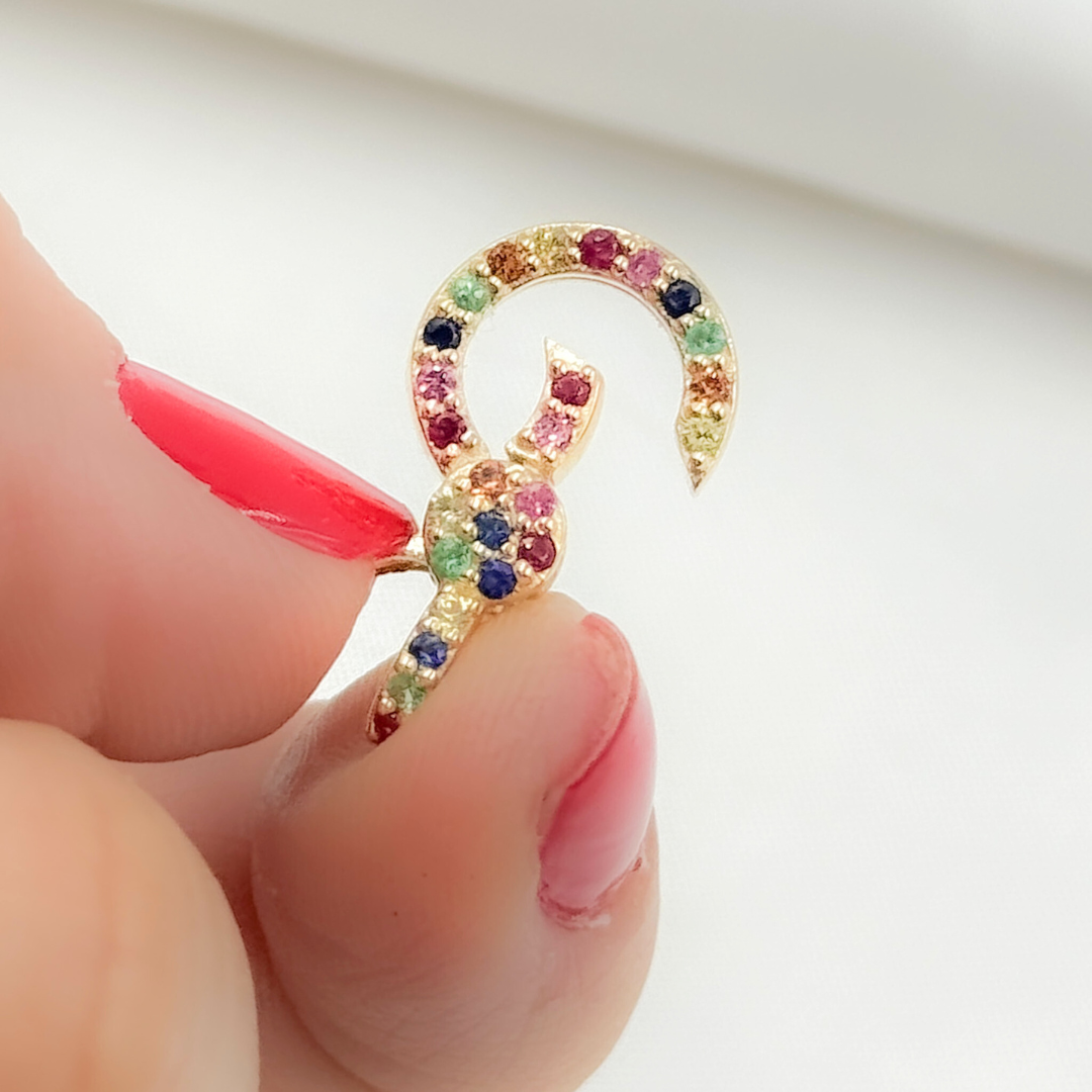 GDP415. 14k Solid Gold Multi Gemstone Clasp