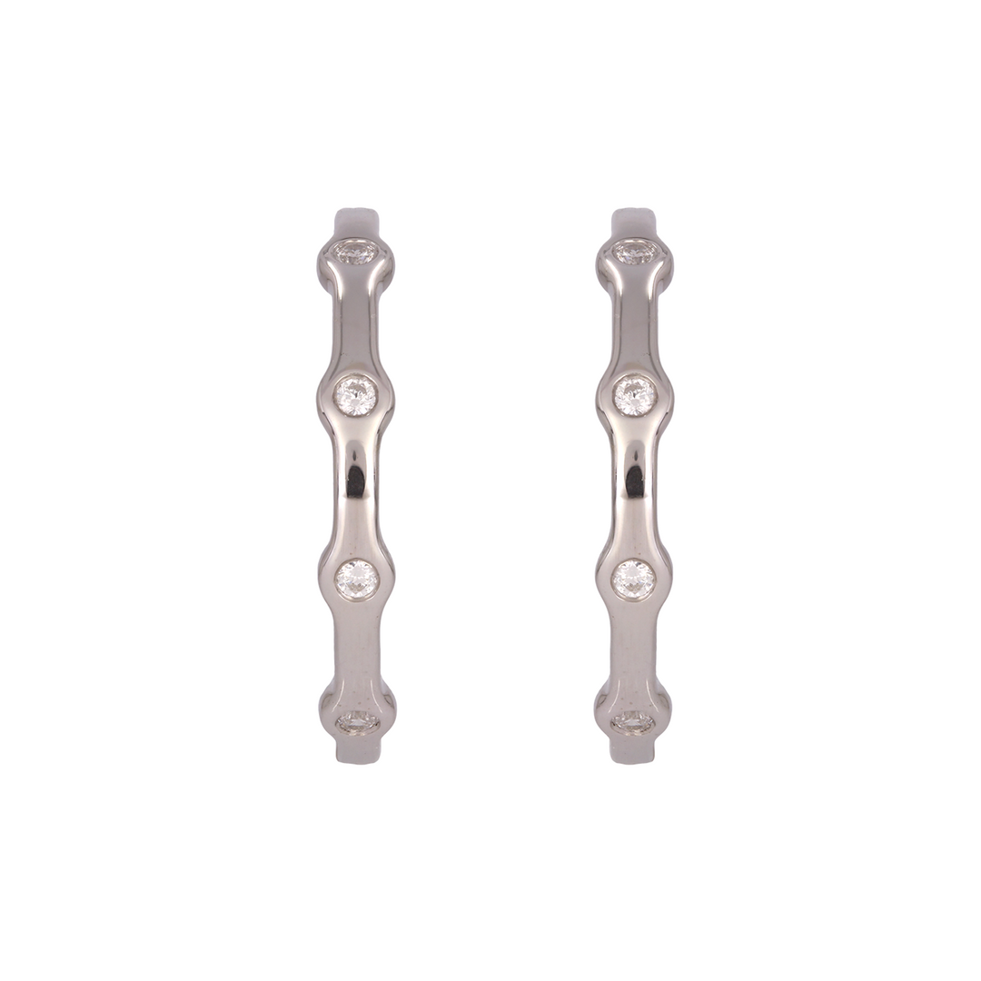 Buy 14k Solid White Gold Hoops