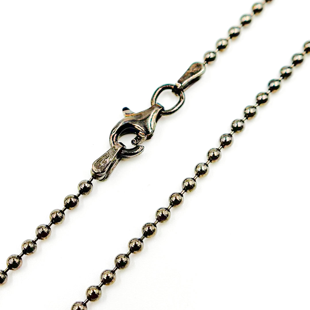 2BEADN. Black Rhodium Bead Necklace