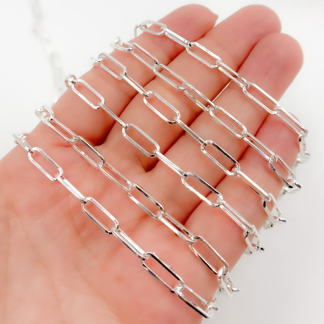 V11SS. Sterling Silver Flat Paperclip Chain