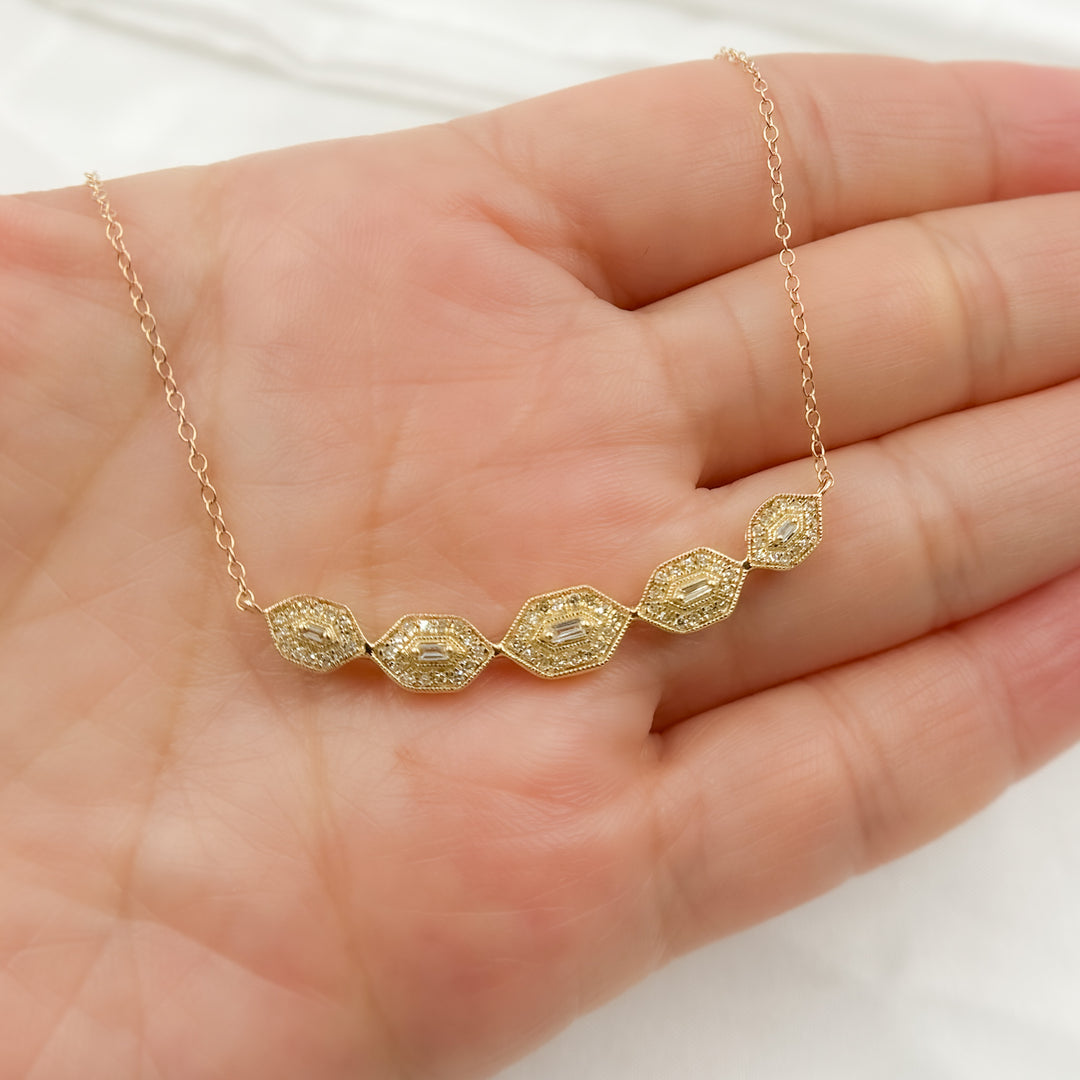 14K Solid Gold Diamond Necklace. NFE70770