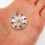 Load image into Gallery viewer, KG156. 14K Solid Gold Round Star Pendant