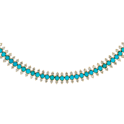 NFP72500. 14K Solid Gold Diamond and Gemstone Fancy Necklace