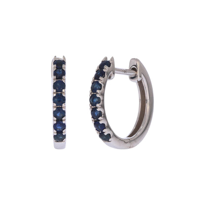 EHZ57450. 14K Solid Yellow Gold Gemstone Hoop Earrings