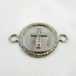 Load image into Gallery viewer, DC548. Diamond Sterling Silver Round Cross Connector
