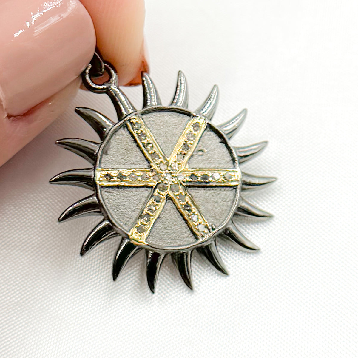 Shop Now Sterling Silver Round Sun Pendant