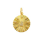 Load image into Gallery viewer, 14K Solid Gold with Diamonds Circle Charm. GDP212
