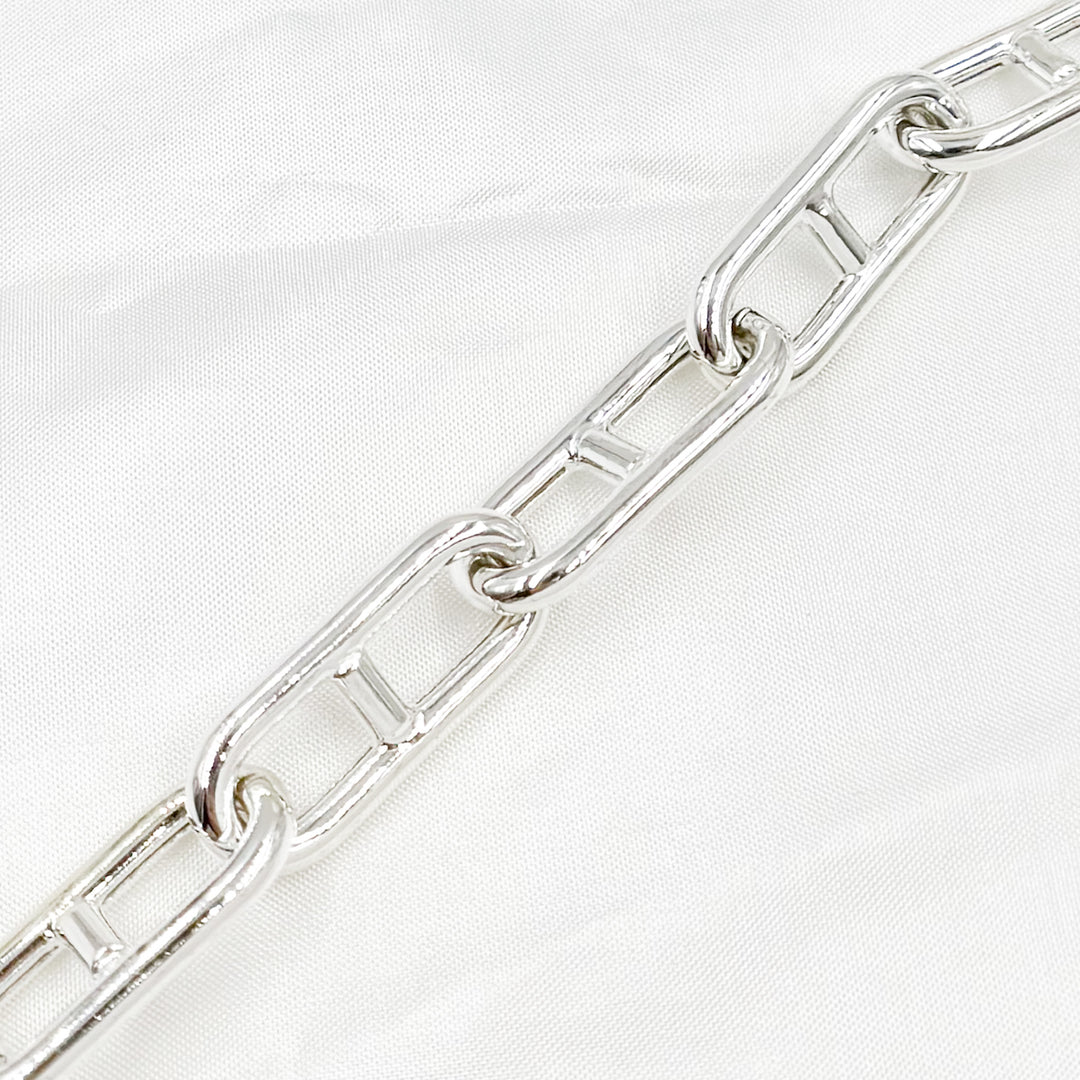 549MTSS. Sterling Silver Hollow Marina Link Chain