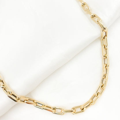 Gold Hollow Smooth and Flat Paperclip Chain