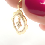 Load image into Gallery viewer, 14K Solid Gold Diamond Organic Charm. GDP468
