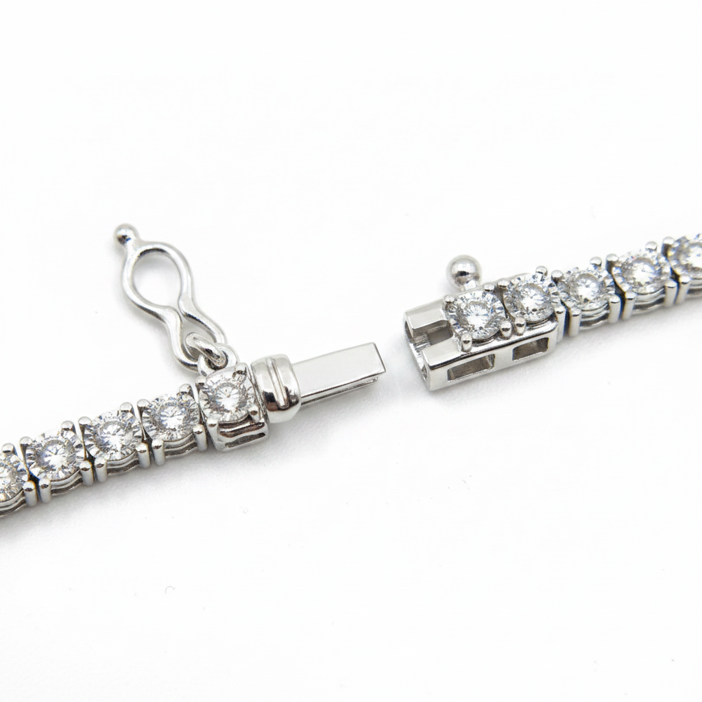 NFR71363. 14K Solid Gold Diamond Tennis Necklace