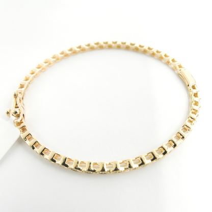 KG102. 14K Solid Gold Diamonds Bangle