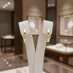 Load image into Gallery viewer, EHA57622. 14k Solid Gold Diamond Flower Stud Earrings