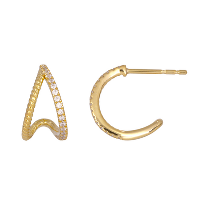 Shop 14K Solid Rose Gold Diamond Stud Earrings