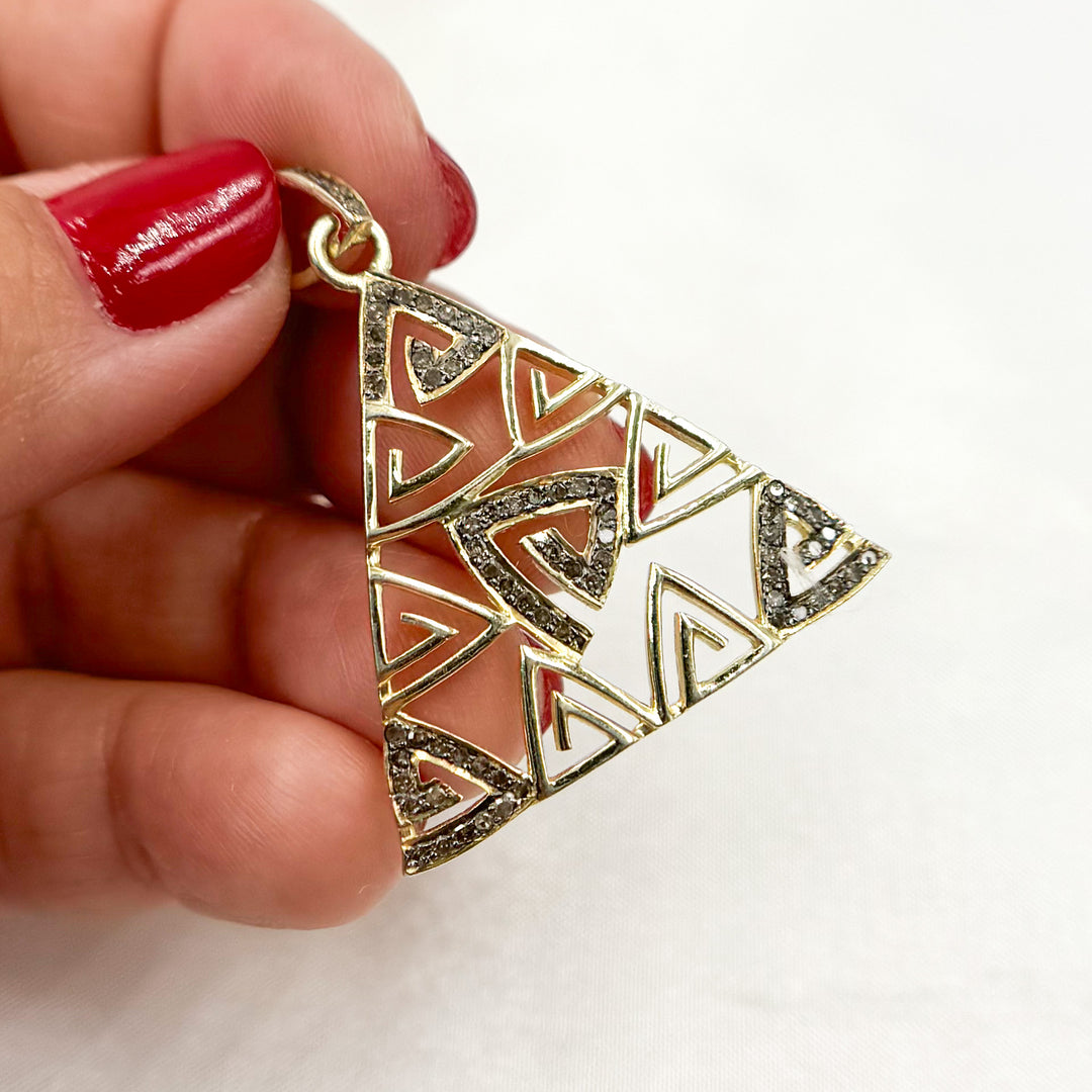 DP754. Diamond Sterling Silver Triangle Pendant