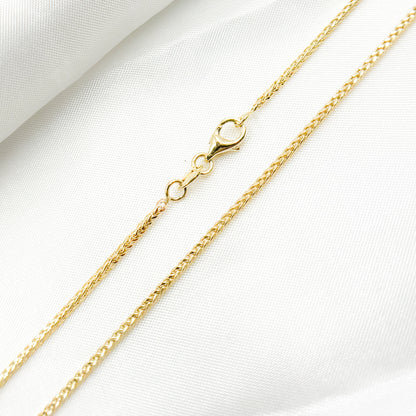 14K01. 14K Solid Gold Wheat Chain