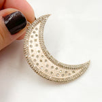 Load image into Gallery viewer, DP492. Diamond Sterling Silver Moon Pendant
