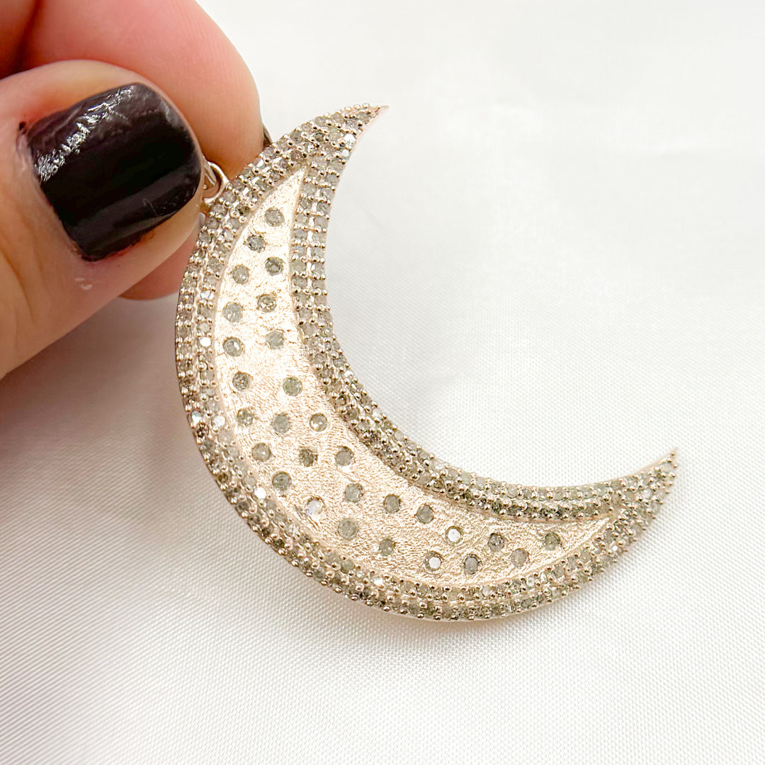 DP492. Diamond Sterling Silver Moon Pendant