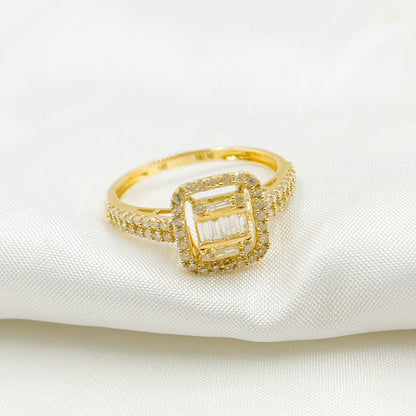 Black Rhodium Sterling Silver With Gold and Diamond Rhomb