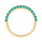 Load image into Gallery viewer, RFF18355TQ. 14k Solid Gold Diamond and Turquoise Heart Band Ring