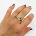 Load image into Gallery viewer, DRN03755. 14K Solid Gold Rows Fancy Diamond Ring