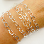 Load image into Gallery viewer, Sterling Silver Flat Oval Link Chains