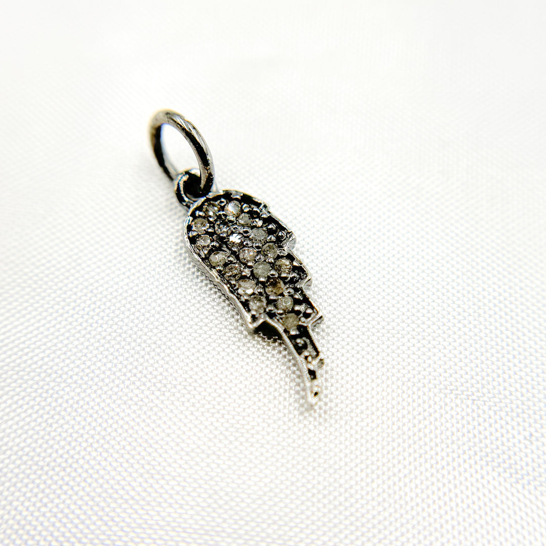 DC875. Diamond & Sterling Silver Wing Charm