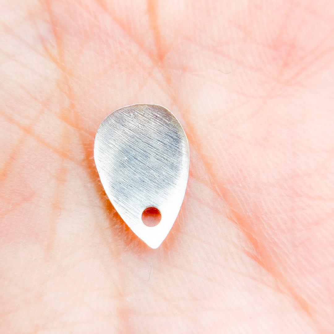 TD6SS. Sterling Silver Curved Tear Drop