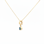 Load image into Gallery viewer, CMF00357B. 14K Solid Gold Blue Natural Diamond Round Charm