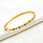 Load image into Gallery viewer, 14K Solid Gold Bangle with Diamonds and Stones. KG246
