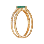 Load image into Gallery viewer, 14K Solid Gold Diamond and Emerald Spiral Marquise Ring. CR96469EM8X4
