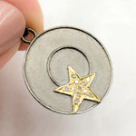 Load image into Gallery viewer, DP712. Diamond Sterling Silver Round Star Pendant
