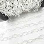 Load image into Gallery viewer, Sterling Silver Diamond Cut Oval Link Chain