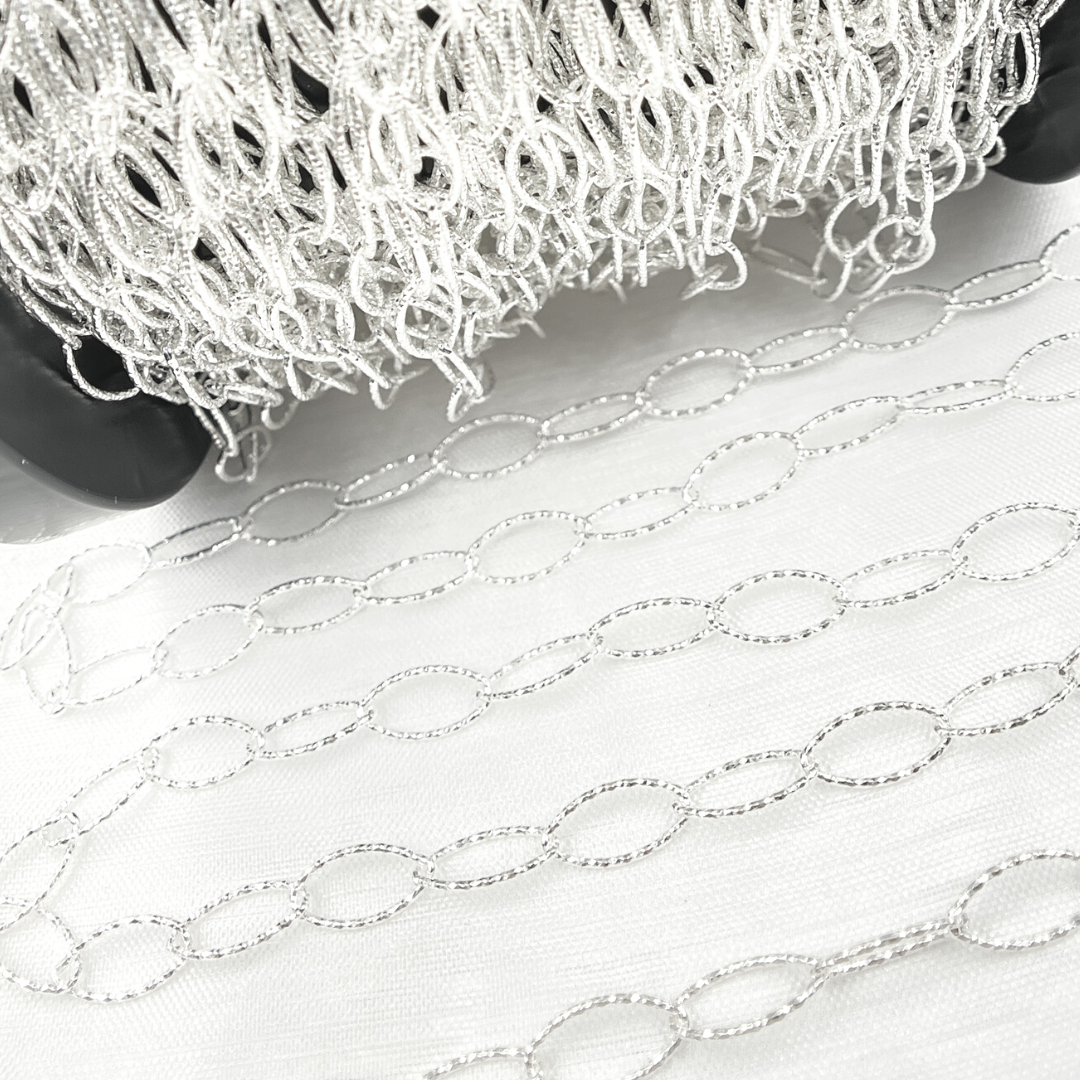 Sterling Silver Diamond Cut Oval Link Chain