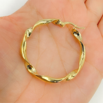 Load image into Gallery viewer, GER125. 14K Solid Gold Twisted Hoop
