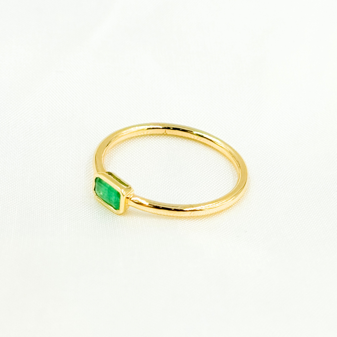 14k Solid Gold Emerald Ring.