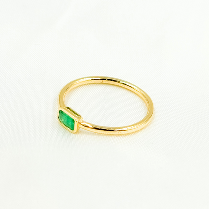 14k Solid Gold Emerald Ring.