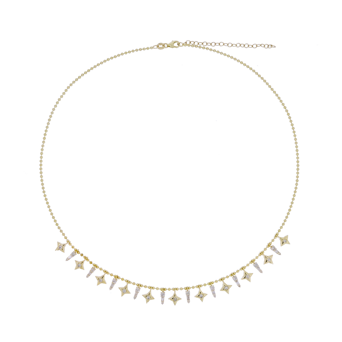 14K Solid Gold Diamond Necklace